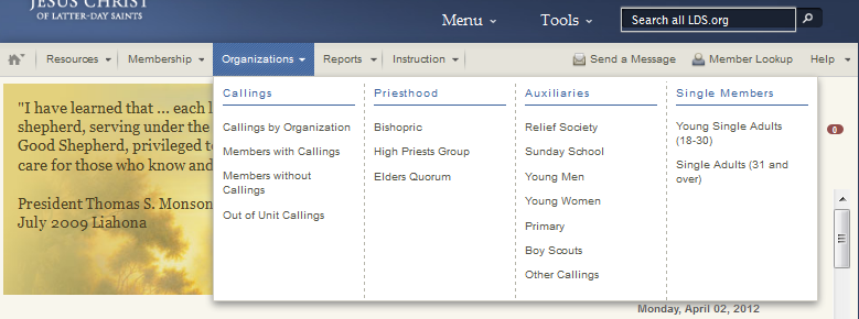 Chart Of Callings Lds