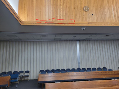 Antenna not visible in chapel (area marked in red)